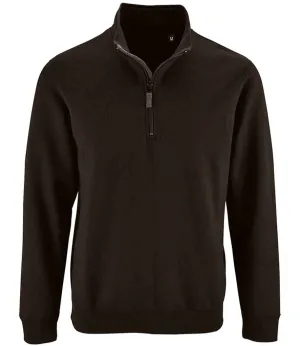 SOL'S Stan Contrast Zip Neck Sweatshirt | Black