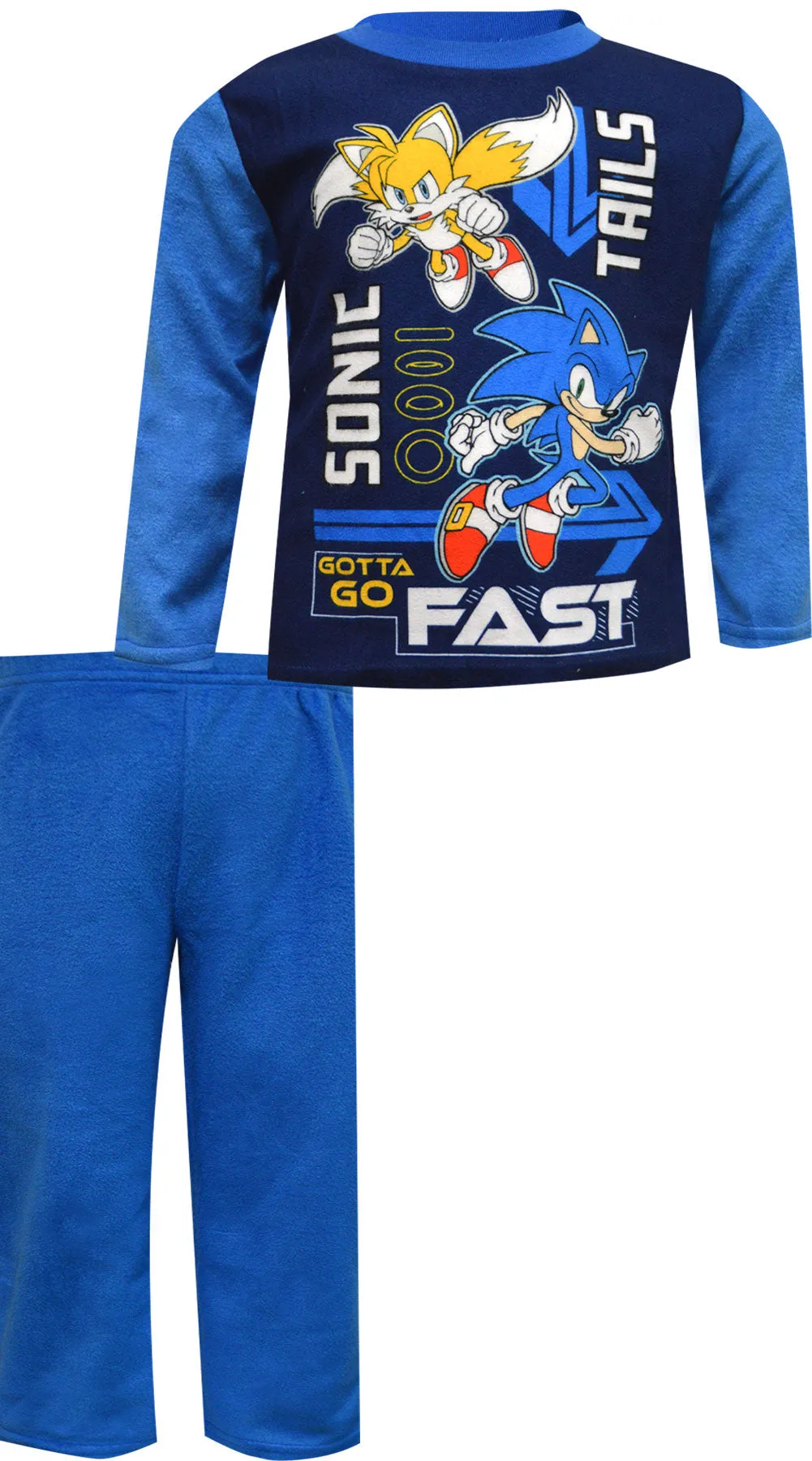 Sonic the Hedgehog and Tails Gotta Go Fast Fleece Pajamas