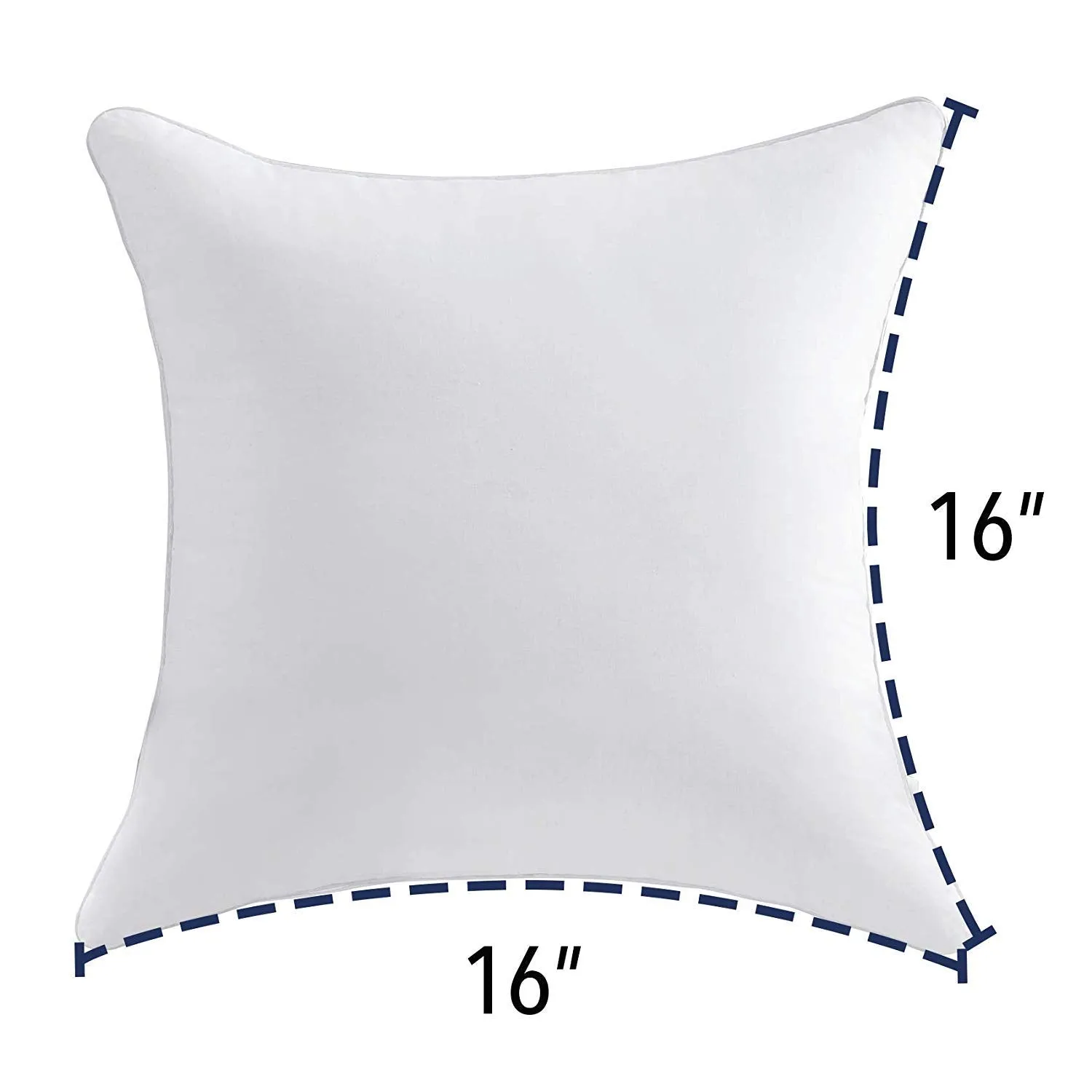 SONNASOFT 18 x 18 Pillow Inserts (Set of 2) - Throw Pillow Inserts with 100% Cotton Cover - 18 Inch Square Interior Sofa Pillow Inserts - Decorative Pillow Insert Pair - White Couch Pillow