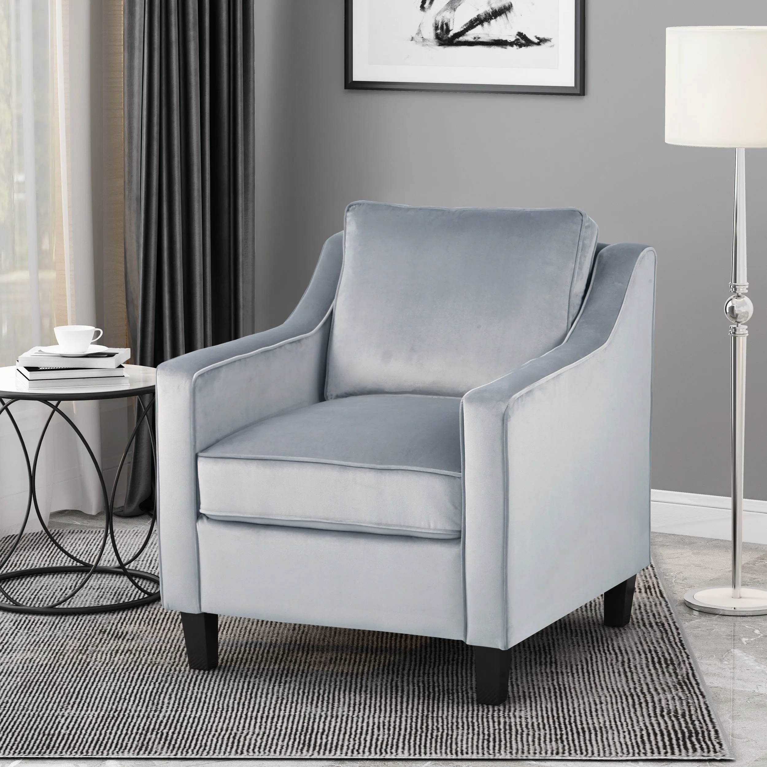 Sonny Contemporary Velvet Club Chair