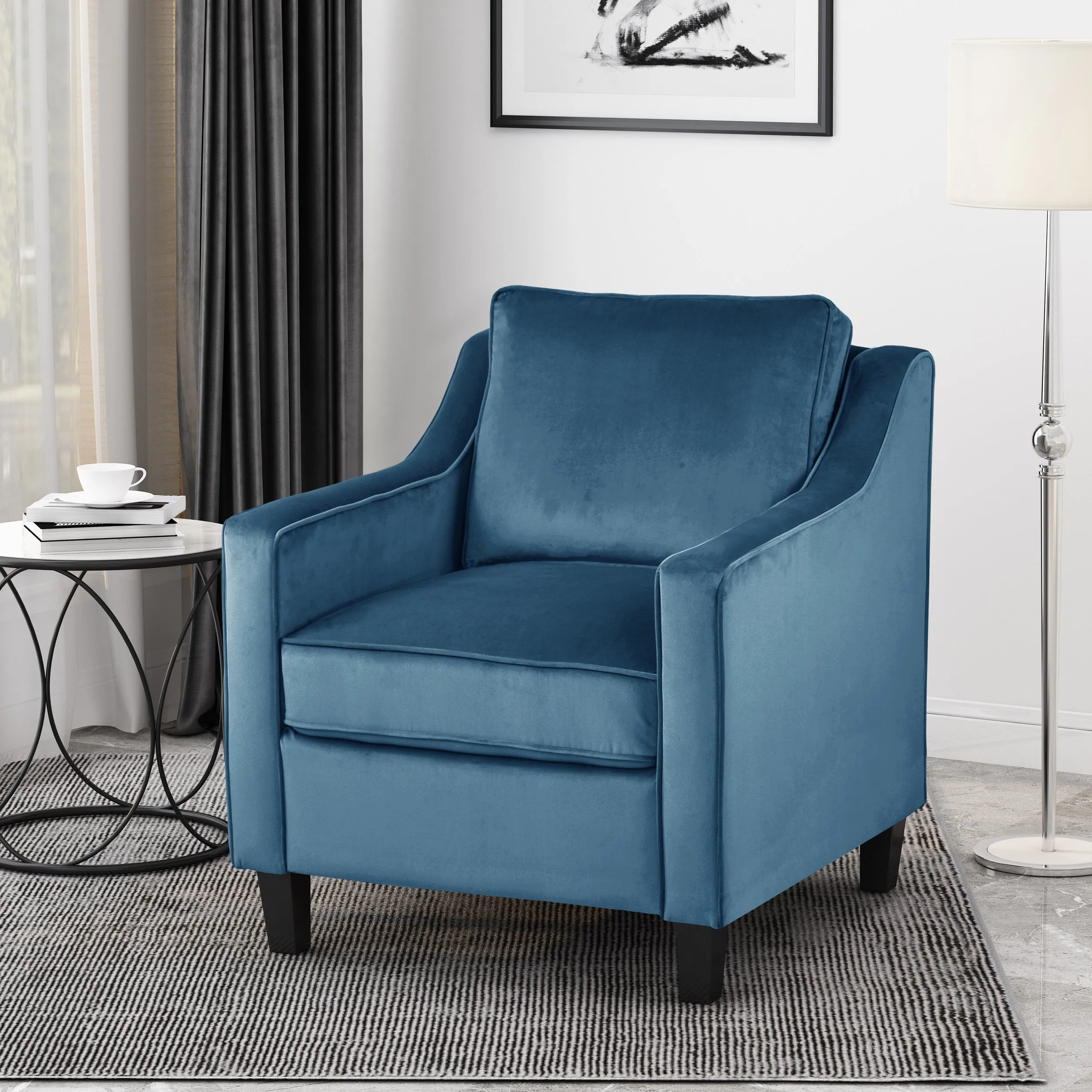 Sonny Contemporary Velvet Club Chair