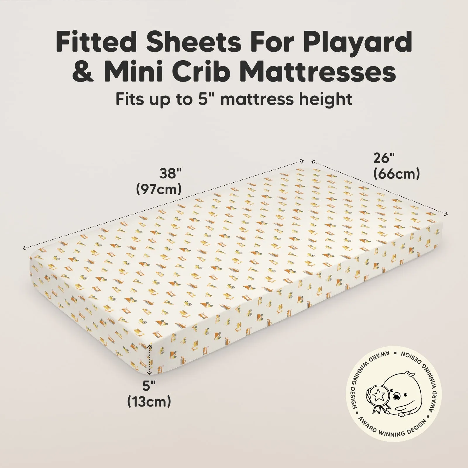 Soothe Fitted Mini Crib Sheet (Construction)