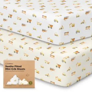 Soothe Fitted Mini Crib Sheet (Construction)