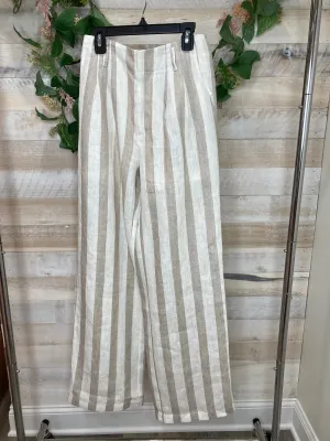 SOP Frankie Striped Linen Pants Tan & White