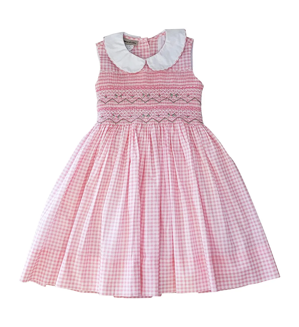 Sophie Pink checks smocked dress