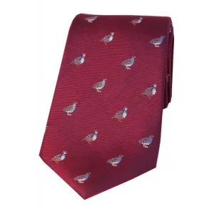 SOPRANO Grouse & Partridge Silk Country Tie - Maroon