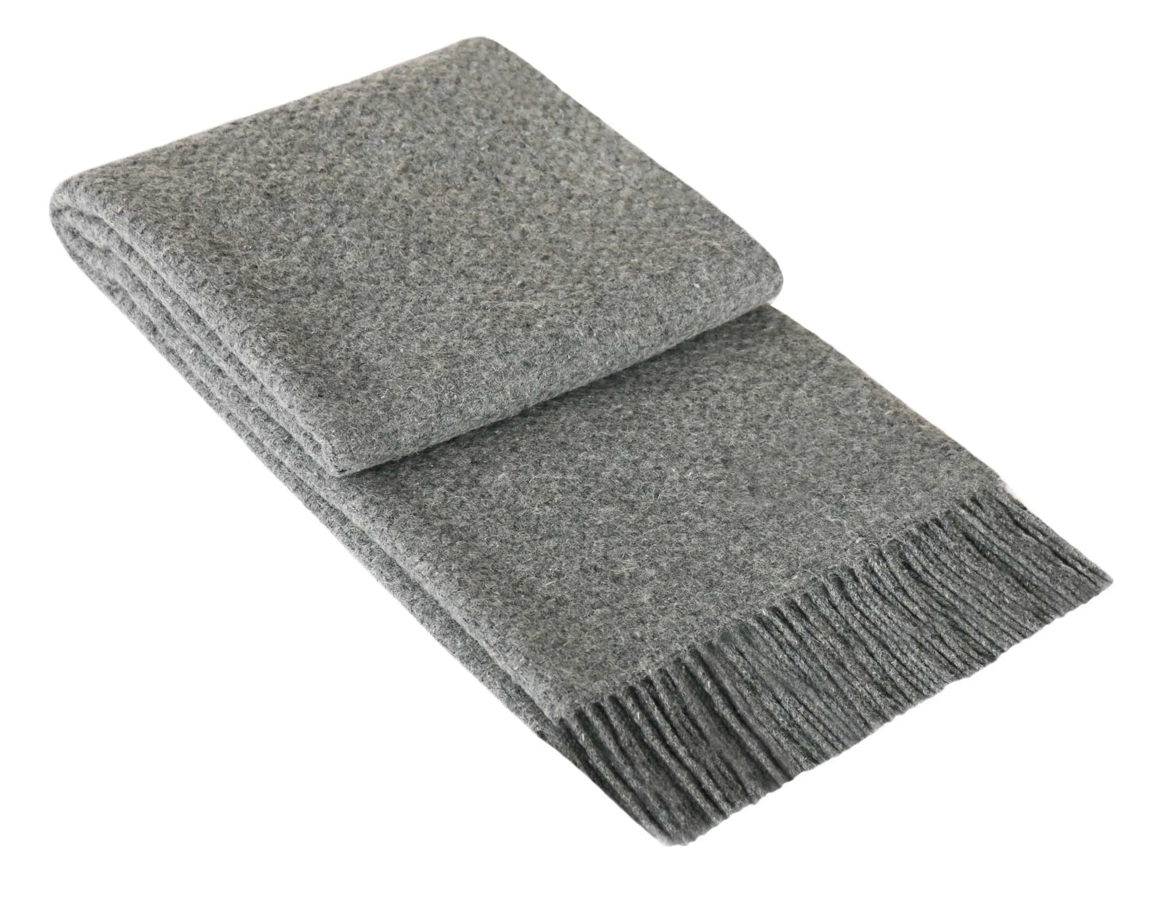 Sora Wool Blend Throw Rug - Grey