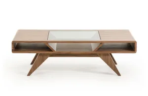 Soria Modern Walnut Coffee Table