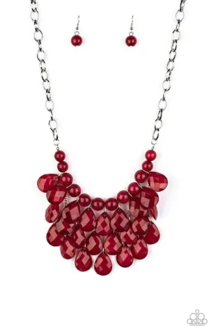 Sorry To Burst Your Bubble Red Necklace - Paparazzi Accessories