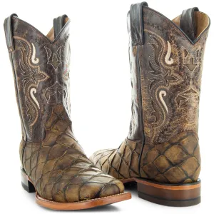 Soto Boots Men's Pirarucu Print Cowboy Boots H4015