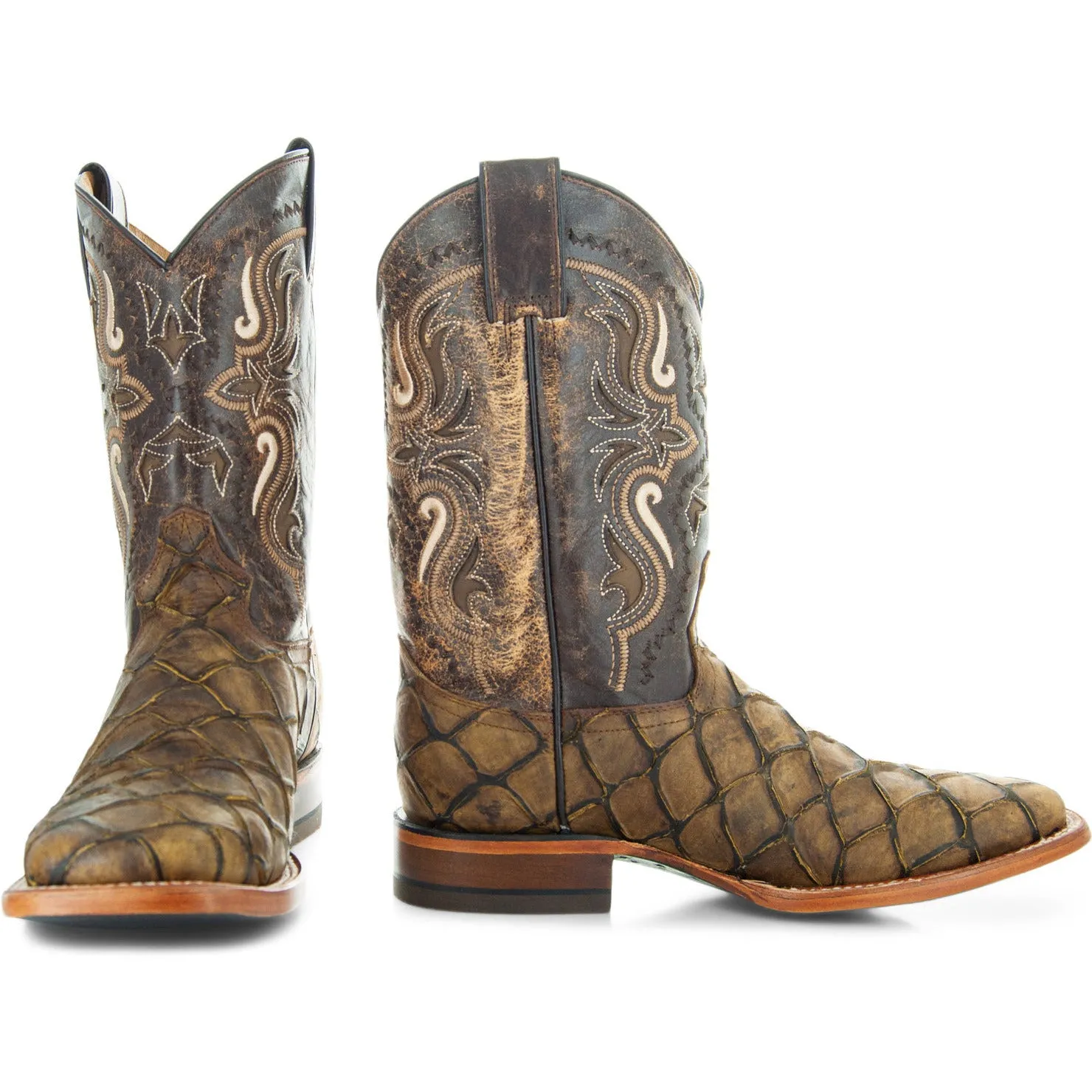 Soto Boots Men's Pirarucu Print Cowboy Boots H4015