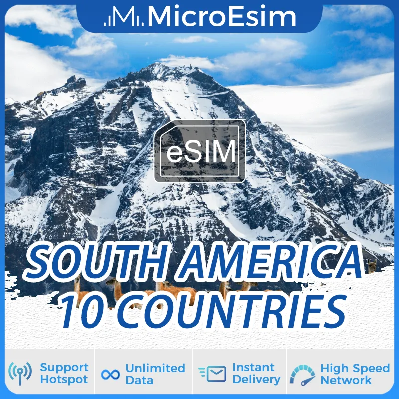 South America eSIM 10 Countries