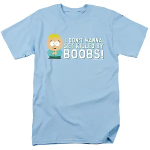 South Park Killed By Boobs Mens T Shirt Light Blue