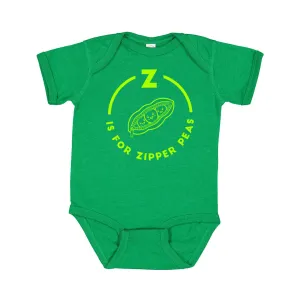 Southern Alphabet Series Onesies Z is for Zipper Peas