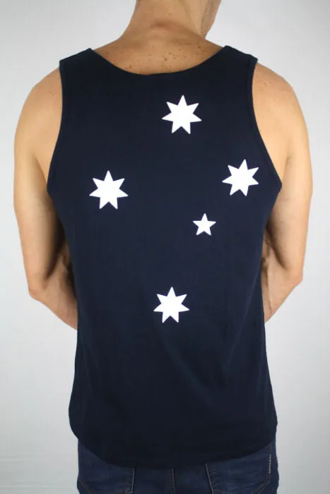 Southern Cross Mens Singlet (Navy, Double Sided)