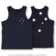 Southern Cross Mens Singlet (Navy, Double Sided)