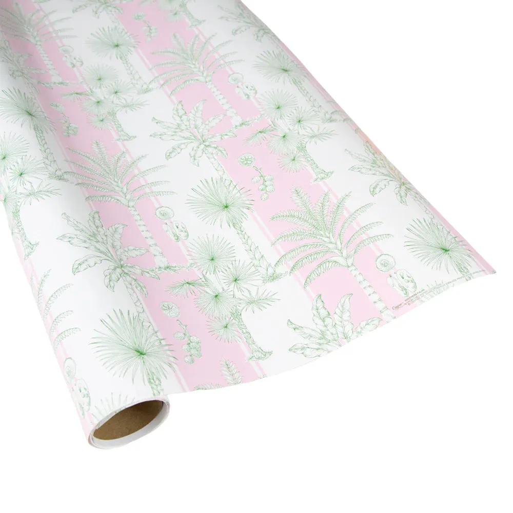 Southern Palms Pink/White Gift Wrap Roll