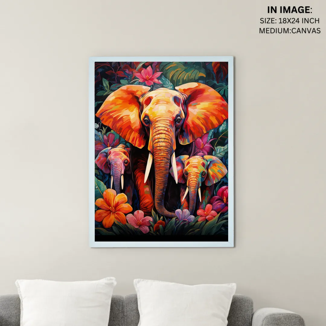 Sowpeace Harmony: Find Your Handcrafted Abstract Elephant – Premium Indian-Inspired Canvas Art for Elegant Home Decor