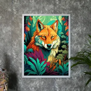 Sowpeace Harmony: Find Your Handcrafted Abstract Wolf – Premium Indian-Inspired Canvas Art for Contemporary Home Decoration