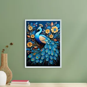 Sowpeace Serenity: Handcrafted Peacock Blooms Tranquility – Premium Canvas Art for Elegant and Peaceful Home Decor