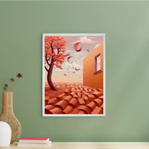 Sowpeace's Handcrafted 3D Autumn Windy Days Art – Premium Indian-Inspired Canvas Print for Stylish Home Decor