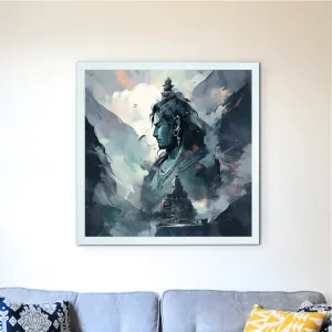 Sowpeace's Handcrafted Masterpiece Lord Shiva Art – Premium Indian-Inspired Canvas Wall Print for Spiritual and Elegant Home Decor