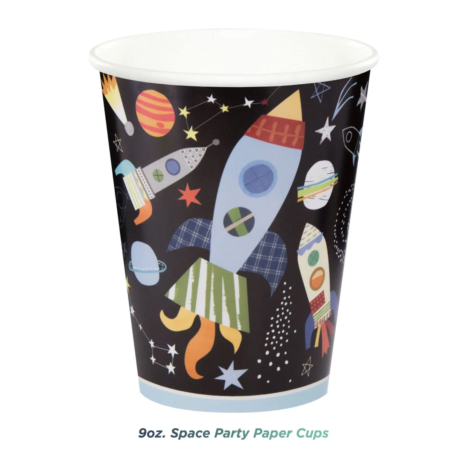 Space & Galaxy Party Pack - Planets and Space Shuttle Rockets Paper Dessert Plates, Napkins, Cups, Table Cover, Banner, Party Hats, and Party Favors For 12 Guests