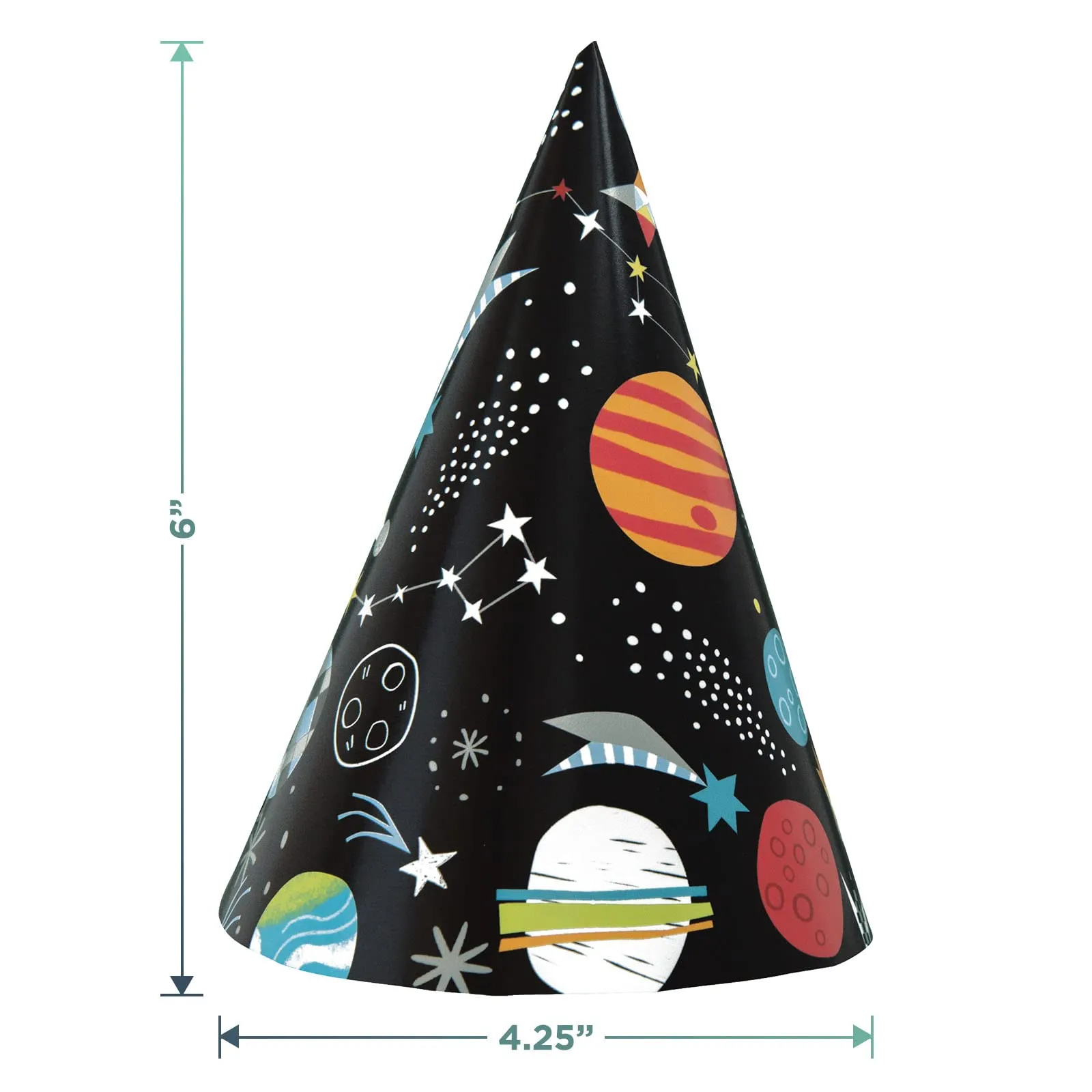 Space & Galaxy Party Pack - Planets and Space Shuttle Rockets Paper Dessert Plates, Napkins, Cups, Table Cover, Banner, Party Hats, and Party Favors For 12 Guests