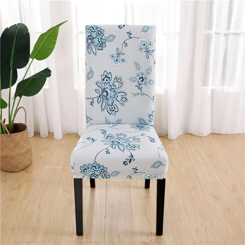 Spandex Chair Cover Stretch Home Dining Elastic Floral Print Chair Covers Multifunctional Spandex Elastic Cloth Universal Size