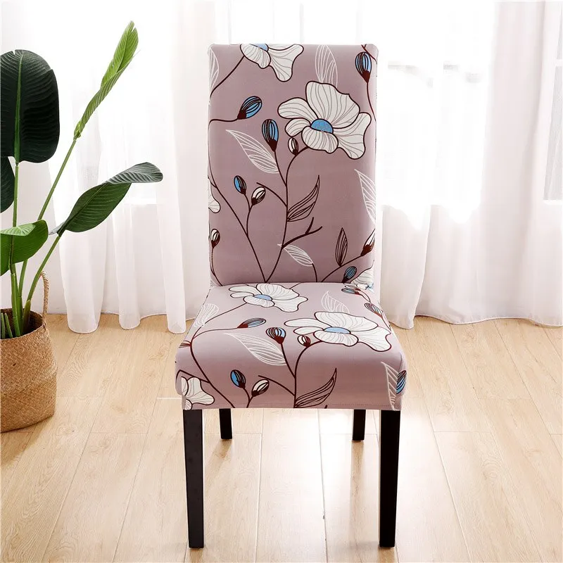 Spandex Chair Cover Stretch Home Dining Elastic Floral Print Chair Covers Multifunctional Spandex Elastic Cloth Universal Size