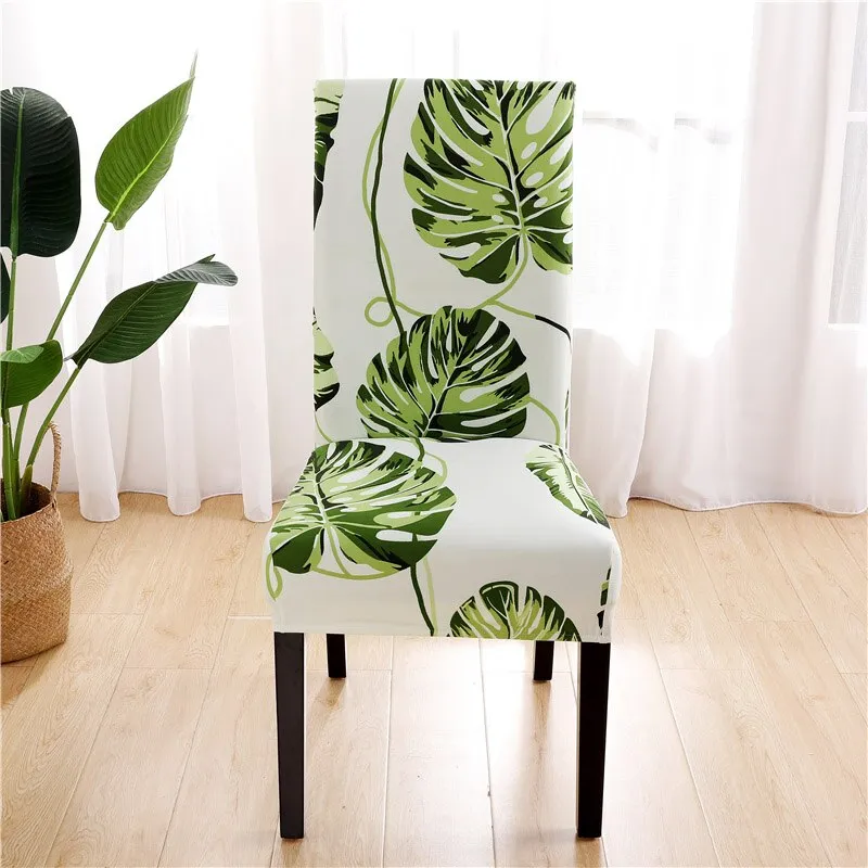 Spandex Chair Cover Stretch Home Dining Elastic Floral Print Chair Covers Multifunctional Spandex Elastic Cloth Universal Size