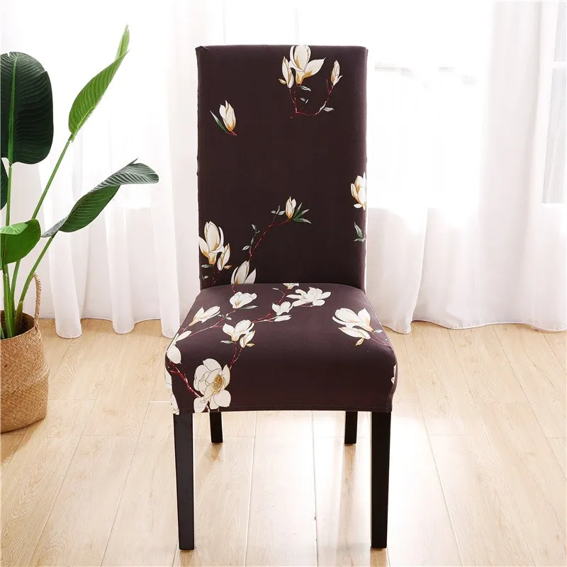 Spandex Chair Cover Stretch Home Dining Elastic Floral Print Chair Covers Multifunctional Spandex Elastic Cloth Universal Size