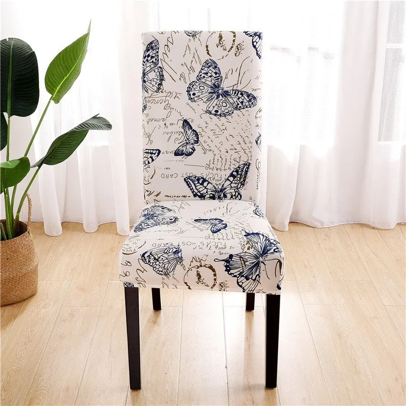 Spandex Chair Cover Stretch Home Dining Elastic Floral Print Chair Covers Multifunctional Spandex Elastic Cloth Universal Size