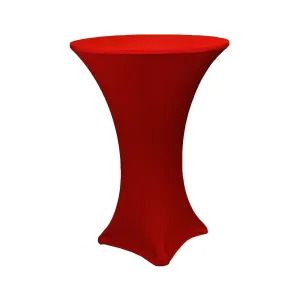 Spandex Cocktail Table Cover 30" Round - Apple Red