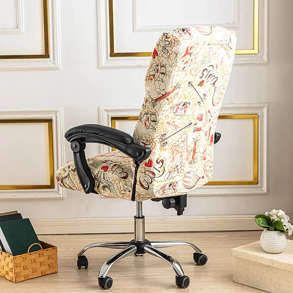 Spandex Print Stretch Office Chair Cover