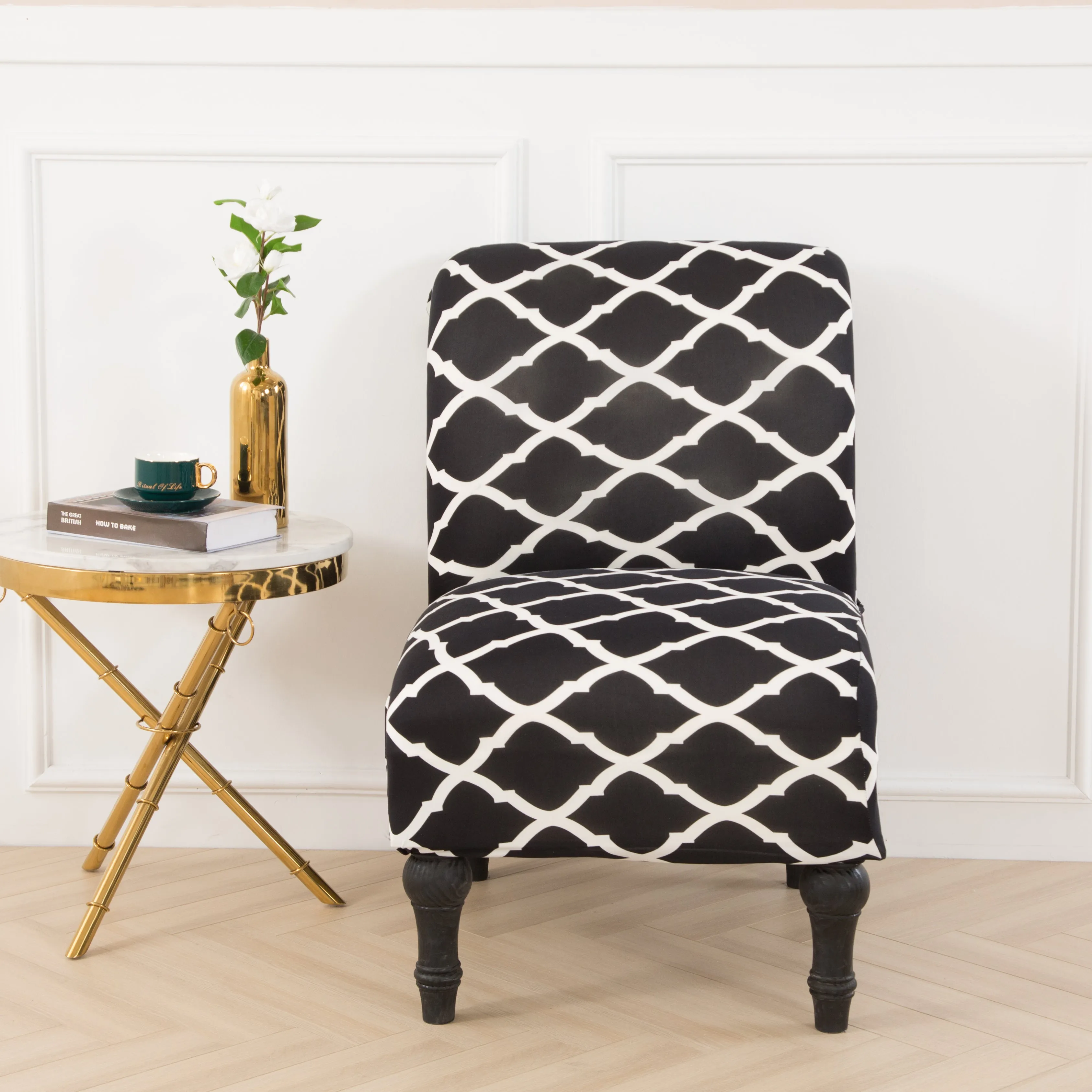 Spandex Stretch Armless Accent Chair Covers