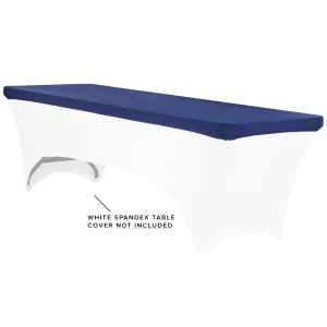 Spandex Table Topper/Cap 8 FT Rectangular - Navy Blue