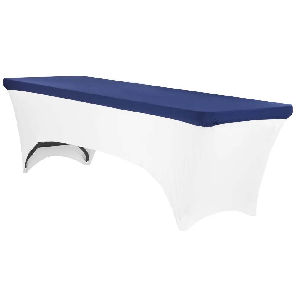 Spandex Table Topper/Cap 8 FT Rectangular - Navy Blue