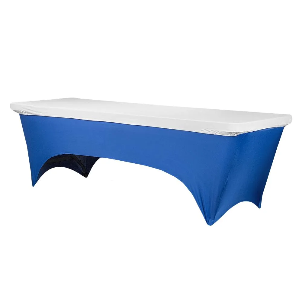 Spandex Table Topper/Cap 8 FT Rectangular - White