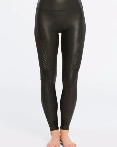 SPANX Faux Leather Moto Leggings