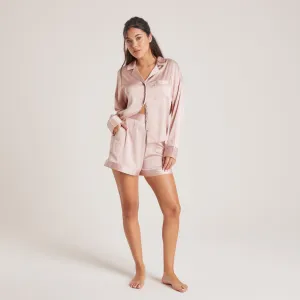 Sparkle Satin Pyjama Shorts - Blush