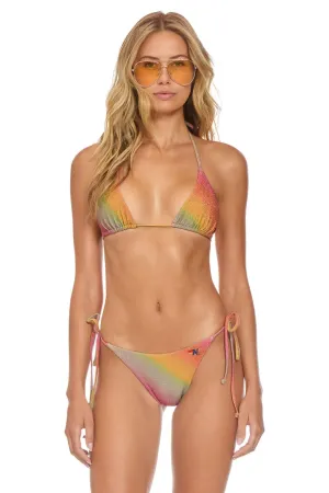 SPARKLE TURKS TRIANGLE BIKINI TOP - RAINBOW