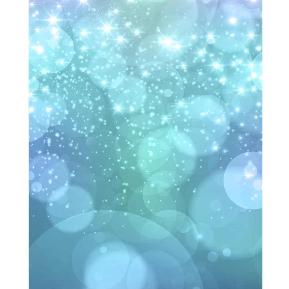 Sparkling Blue Bokeh Printed Backdrop