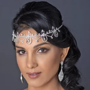 Sparkling Crystal Forehead Bridal Hair Chain Headpiece