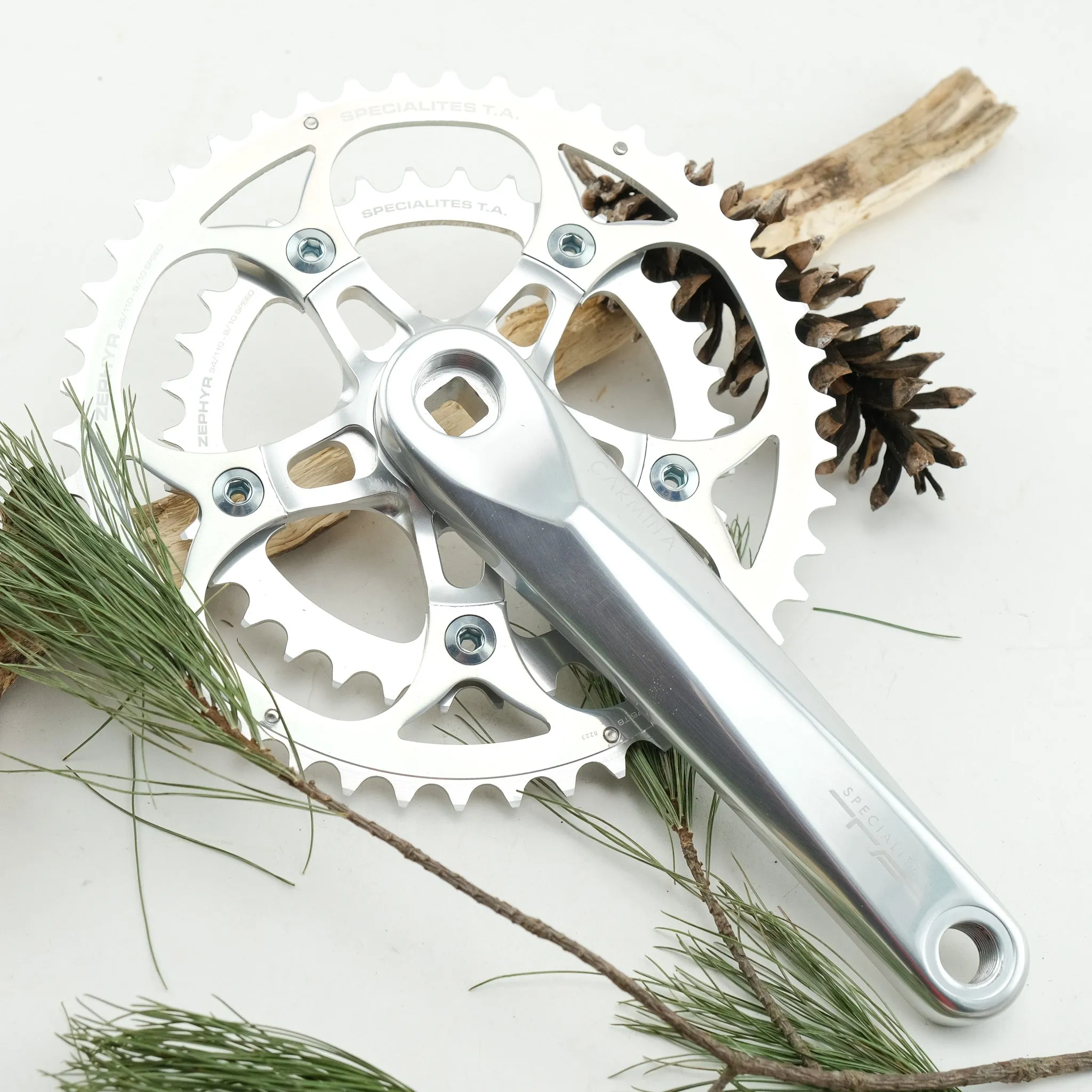 Spécialités TA Carmina Crankset Complete: 110 BCD Double (All Silver)