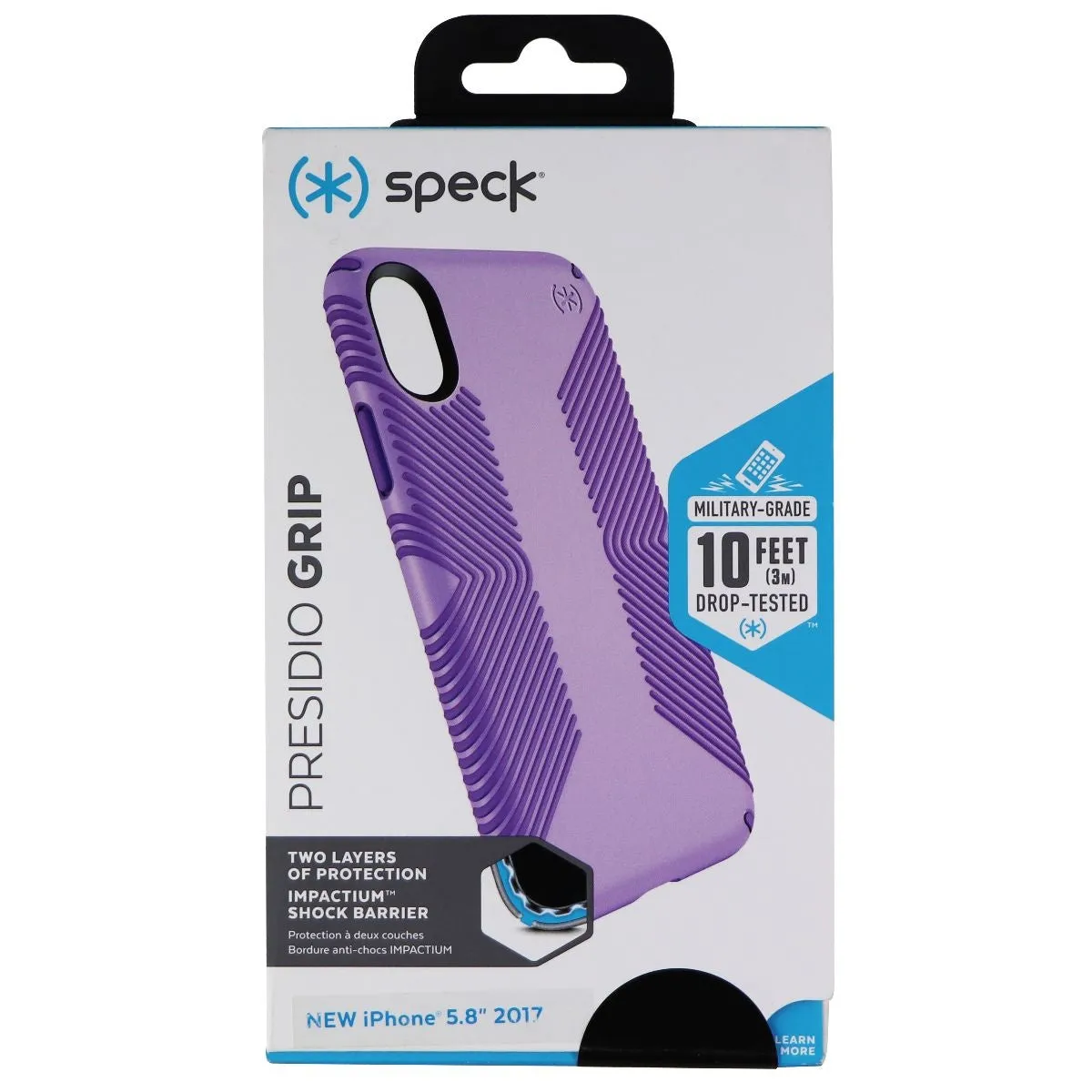 Speck Presidio Grip Hard Case for iPhone Xs/X - Aster Purple/Heliotrope Purple