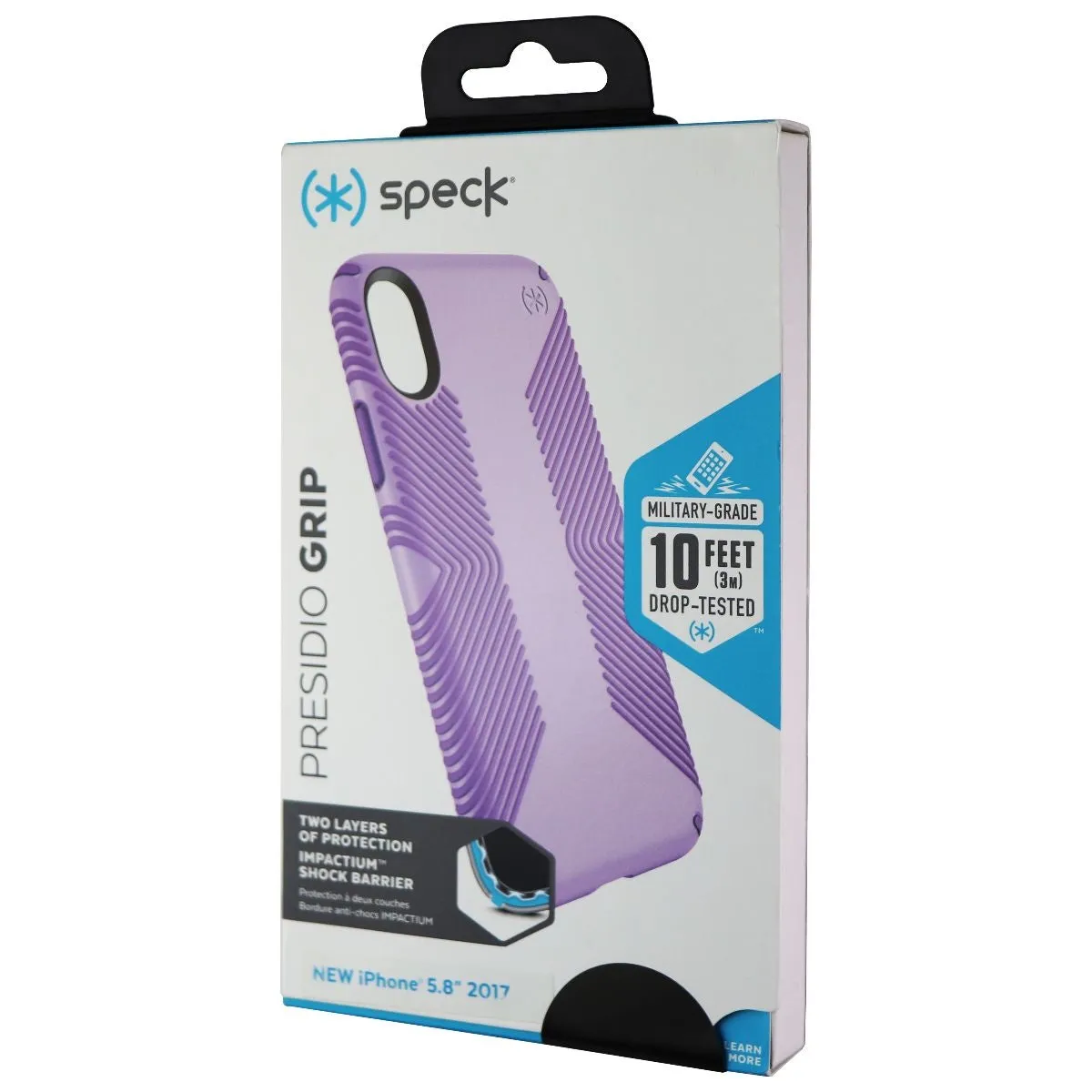 Speck Presidio Grip Hard Case for iPhone Xs/X - Aster Purple/Heliotrope Purple