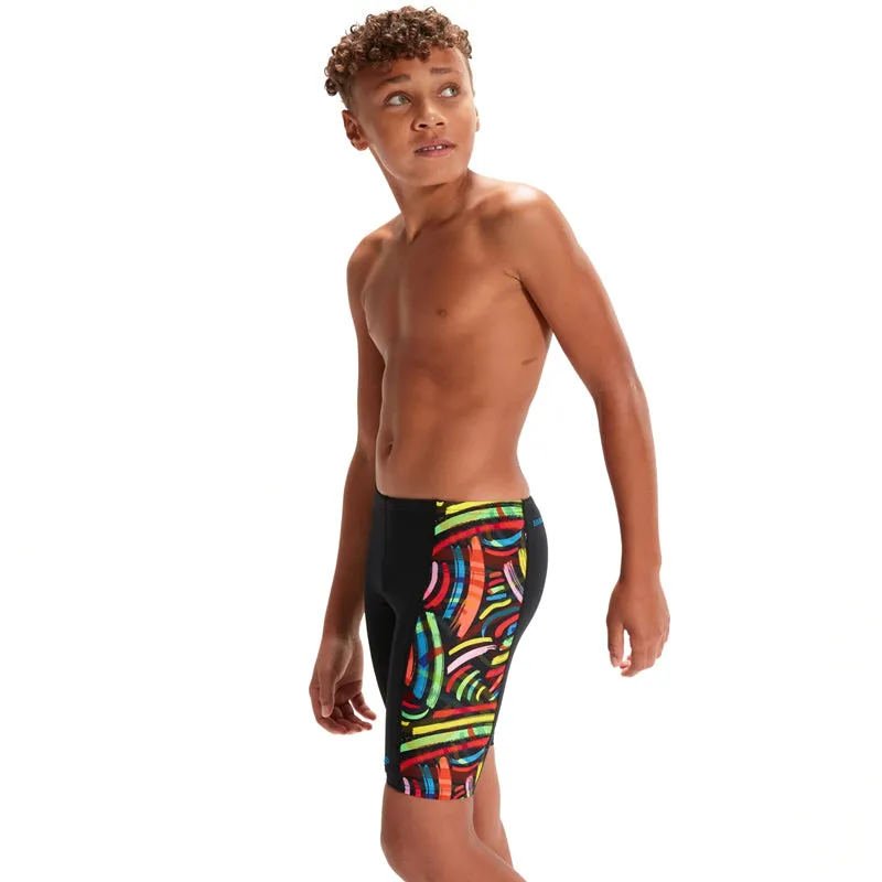 Speedo - Boys Digital Allover Panel Jammer - Black/Red