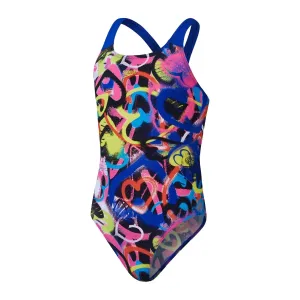 Speedo Girls Digital Allover Powerback Swimsuit