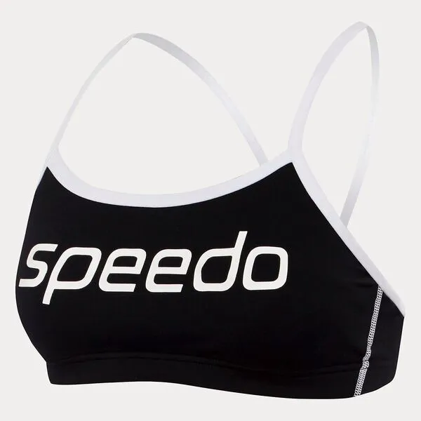 Speedo Womens Endurance  Crop Top - Black/White